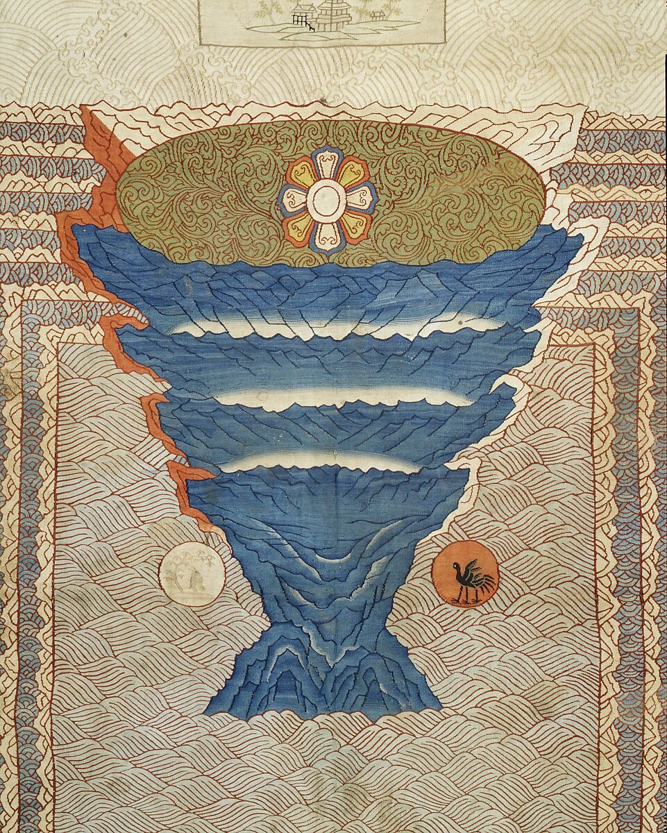 Cosmological Mandala with Mount Meru, Silk tapestry (kesi), China