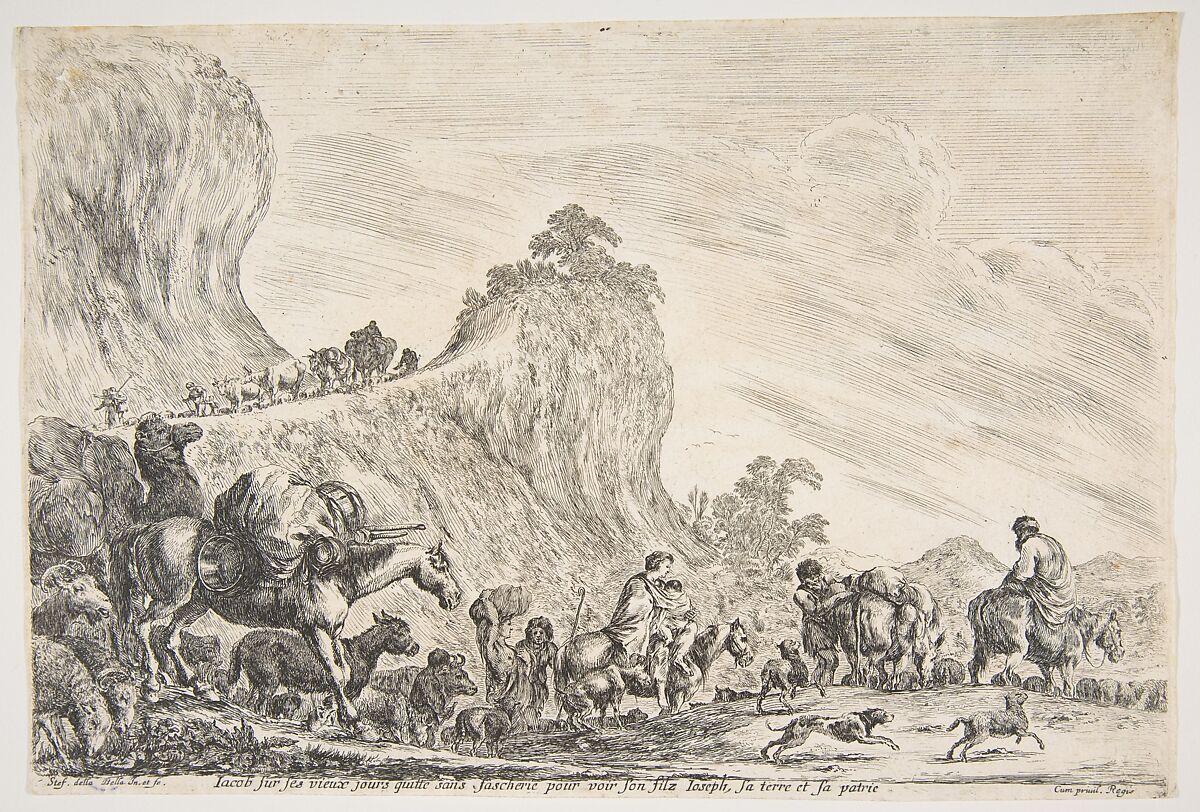 The Journey of Jacob in Egypt, Stefano della Bella (Italian, Florence 1610–1664 Florence), Etching; third state of four 