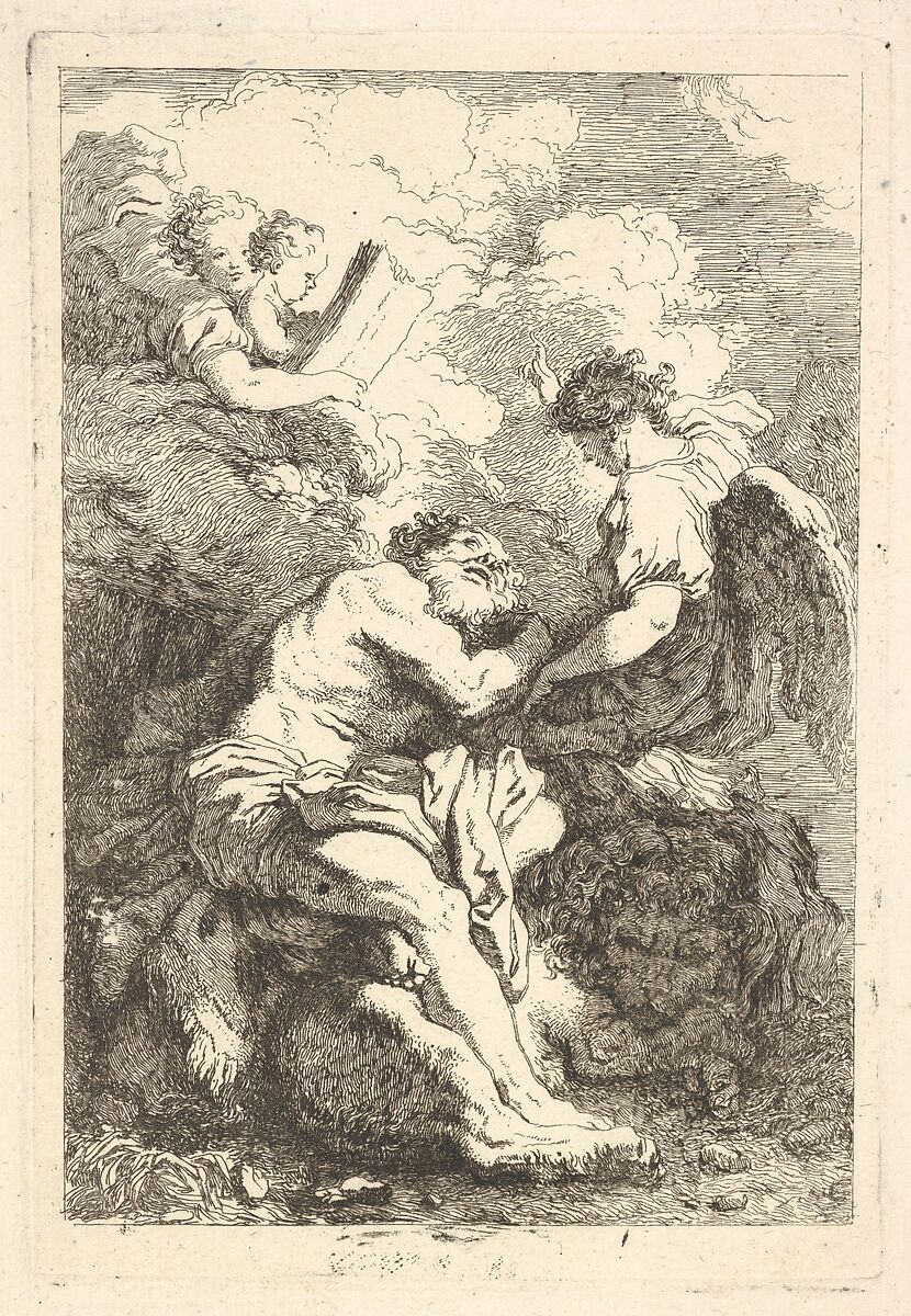The Vision of Saint Jerome, Jean Honoré Fragonard (French, Grasse 1732–1806 Paris), Etching 