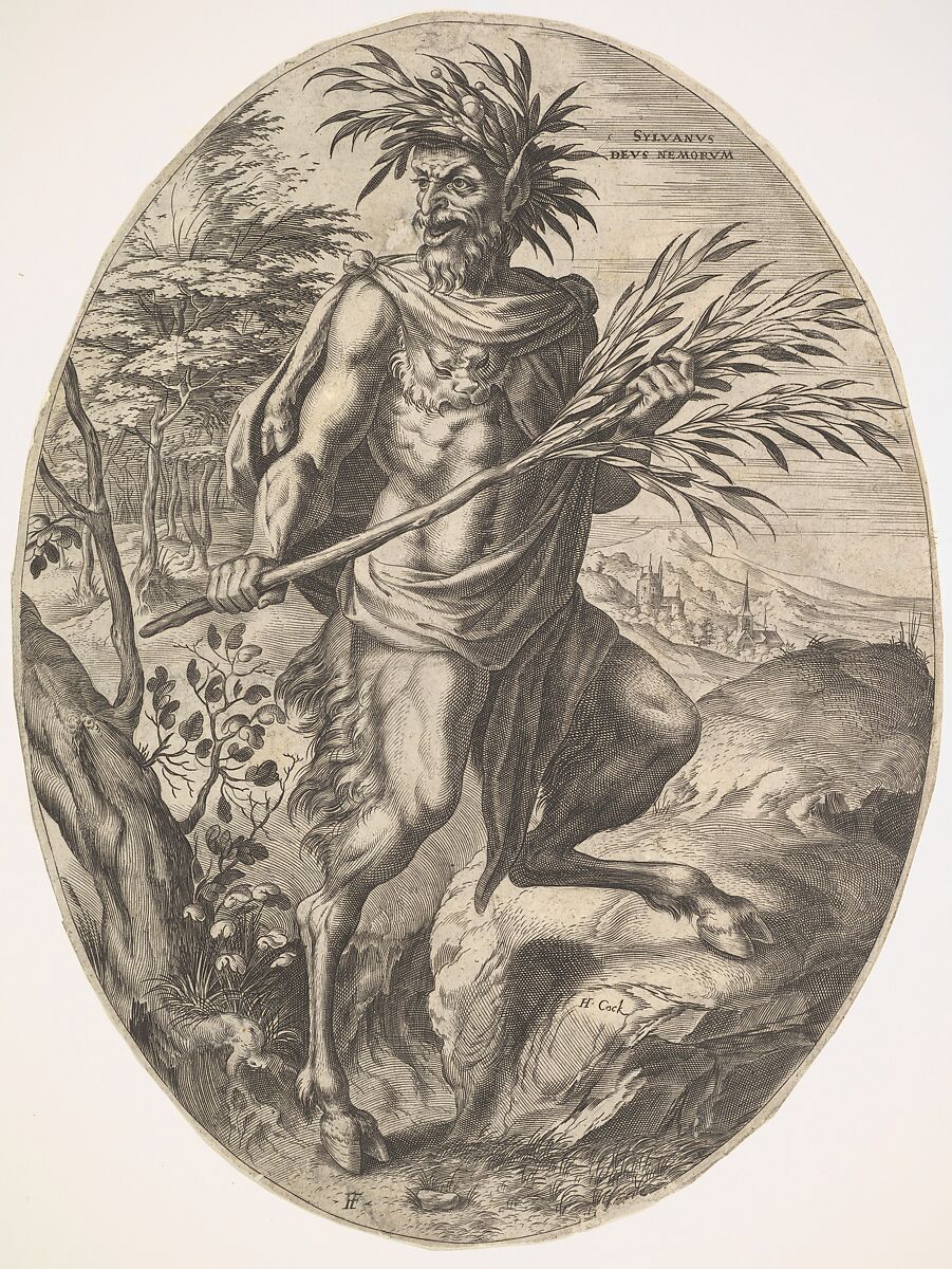 Sylvanus from The Rural Gods, Cornelis Cort (Netherlandish, Hoorn ca. 1533–1578 Rome), Engraving 