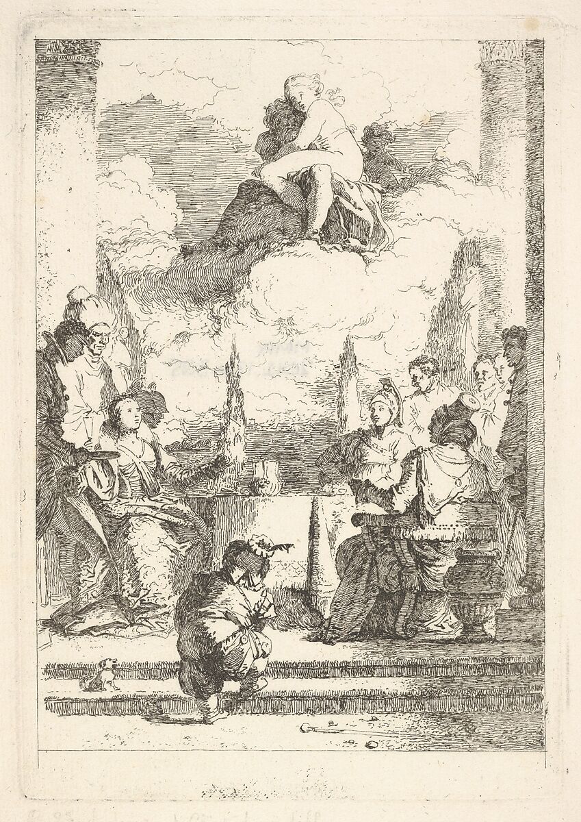 The Banquet of Anthony and Cleopatra, Jean Honoré Fragonard (French, Grasse 1732–1806 Paris), Etching; first state of two 