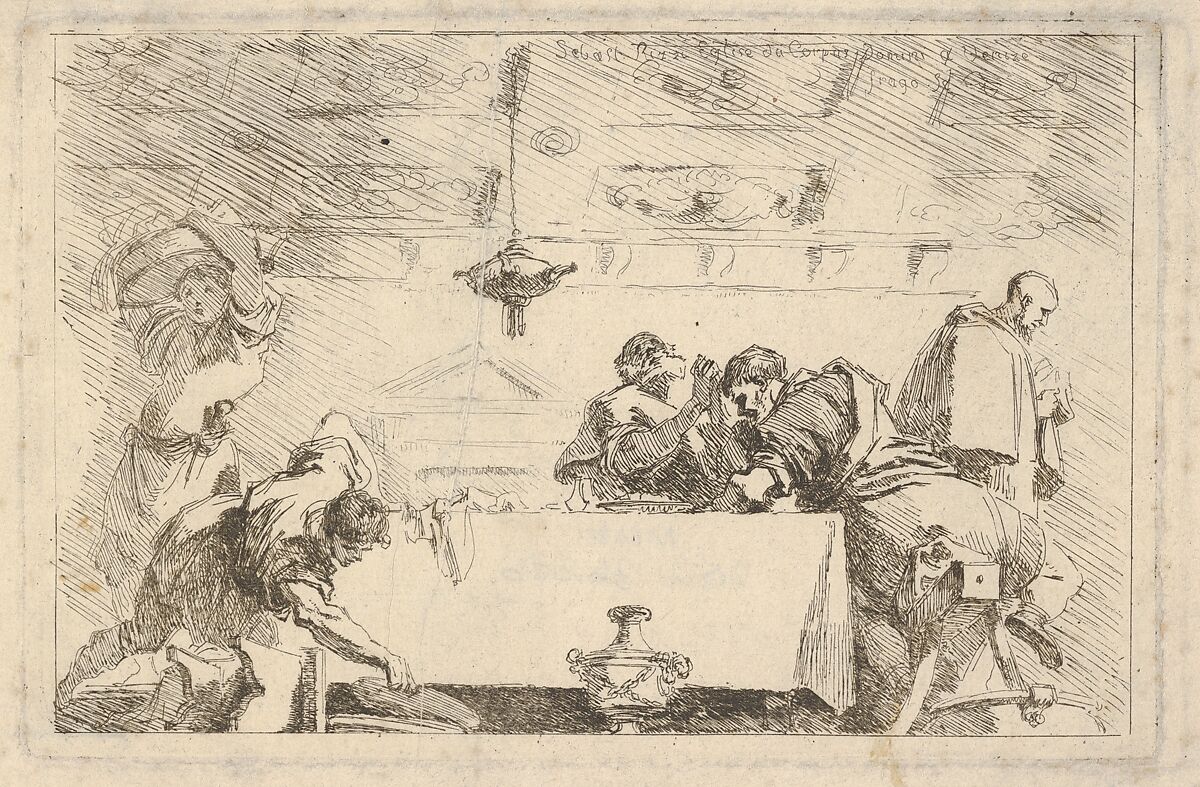The Last Supper, Jean Honoré Fragonard (French, Grasse 1732–1806 Paris), Etching on laid paper 