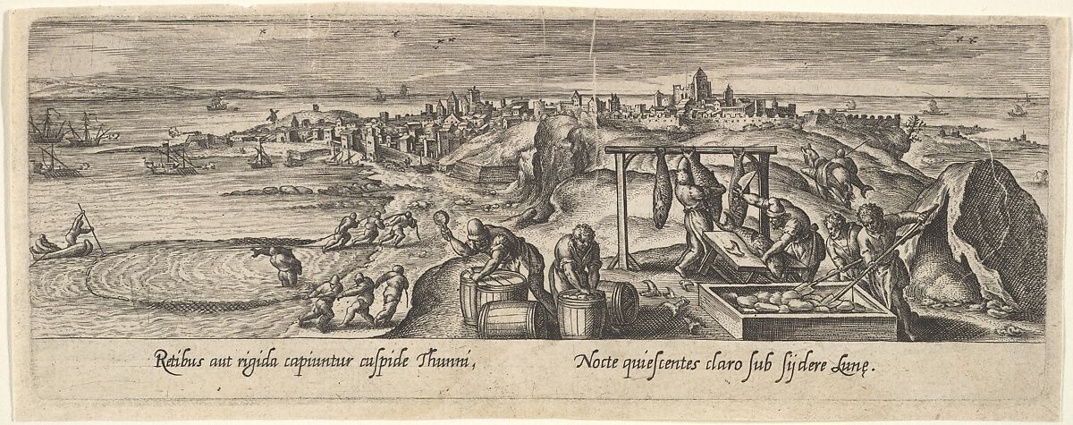 1 of 8 plates on Hunting and Fishing, After Hans Bol (Netherlandish, Mechelen 1534–1593 Amsterdam), Engraving 