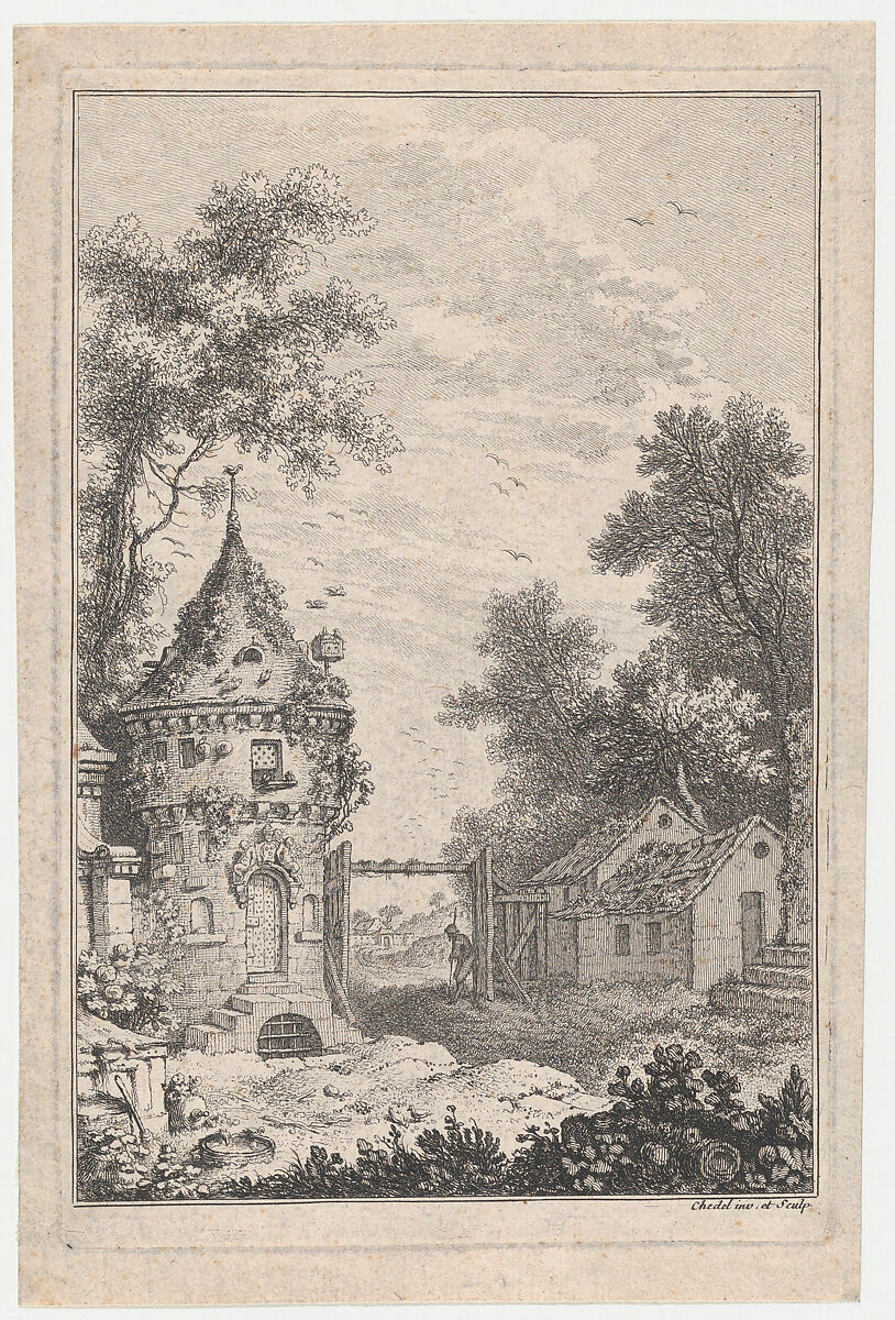 Garden Scene, Quentin Pierre Chedel (French, Châlons-en-Champagne 1705–1763 Châlons-en-Champagne), Engraving