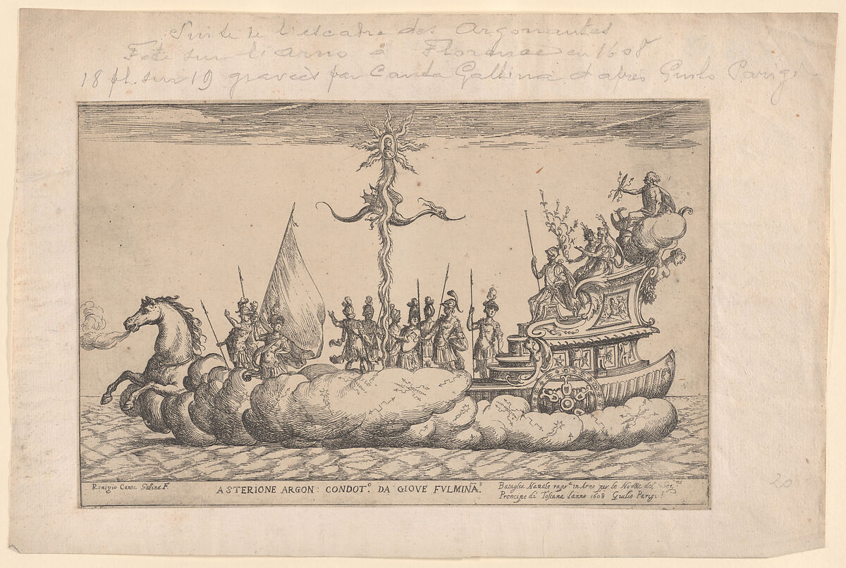 Asterion, from "Vessels of the Argonauts", Remigio Cantagallina (Italian, Borgo Sansepolcro ca. 1582–1656 Florence), Etching