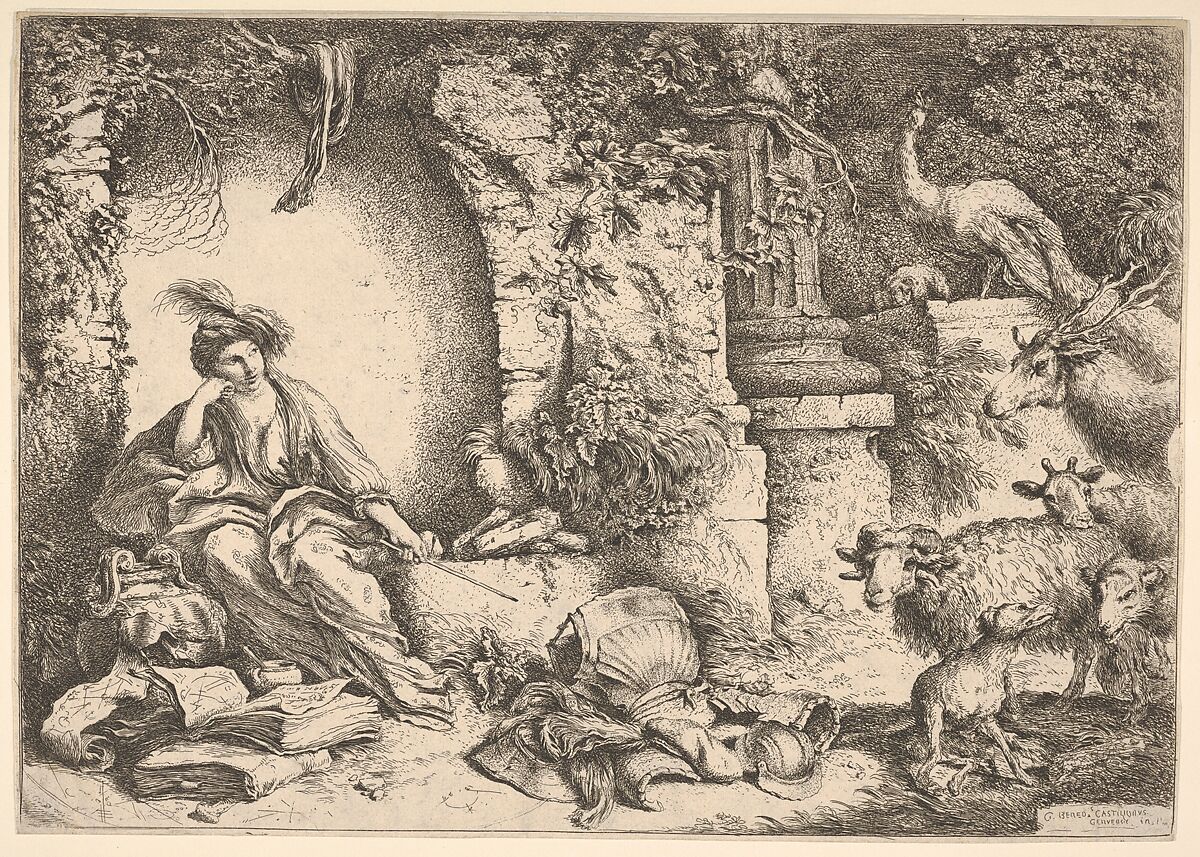 Circe changing the companions of Ulysses into beasts, Giovanni Benedetto Castiglione (Il Grechetto) (Italian, Genoa 1609–1664 Mantua), Etching 