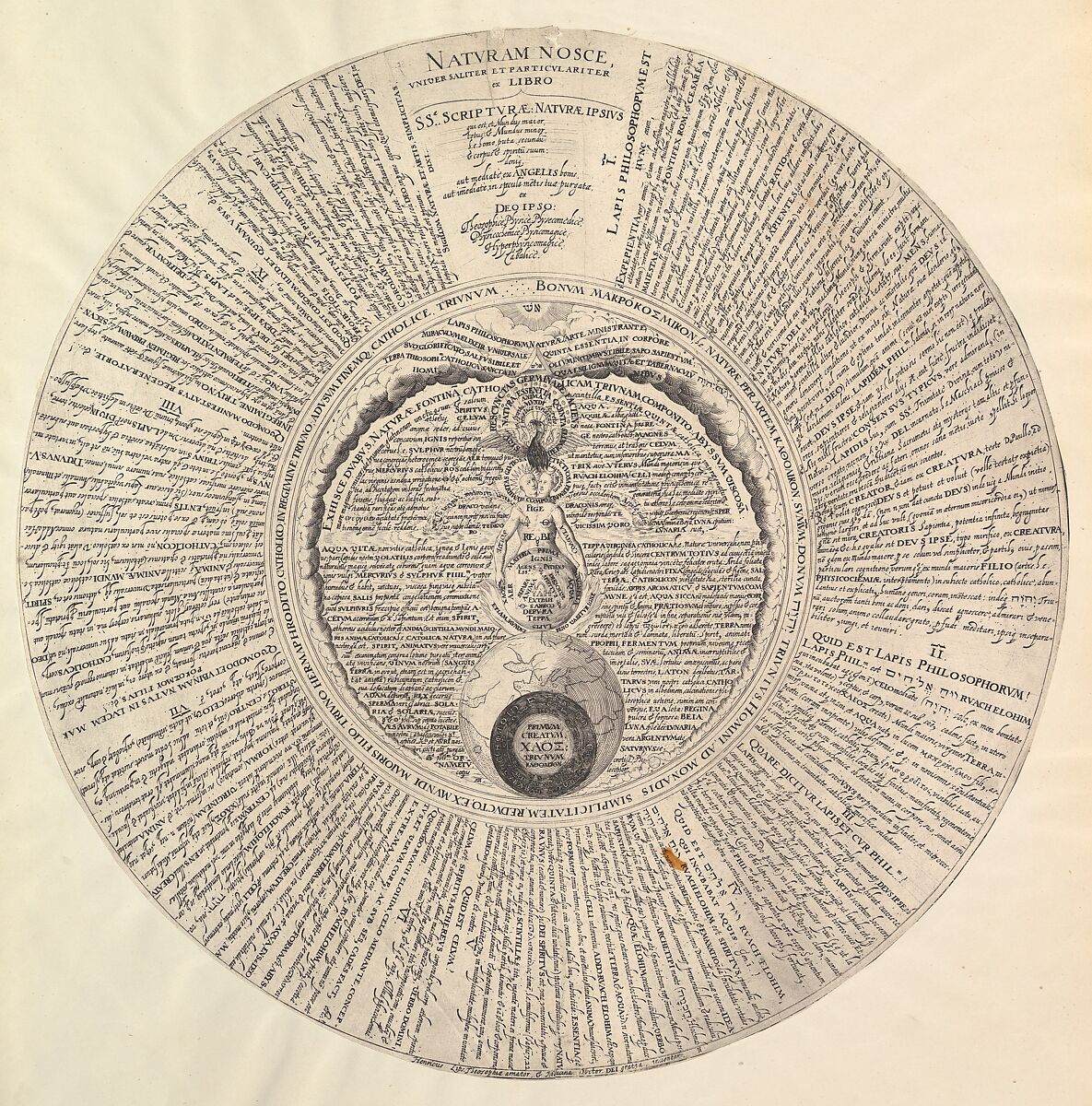 The Philosopher's Stone from Heinrich Khunrath, Amphiteatrum sapientiae aeternae, Attributed to Peter van der Doort (born  Antwerp, active Hamburg ca. 1590–1605), Engraving 