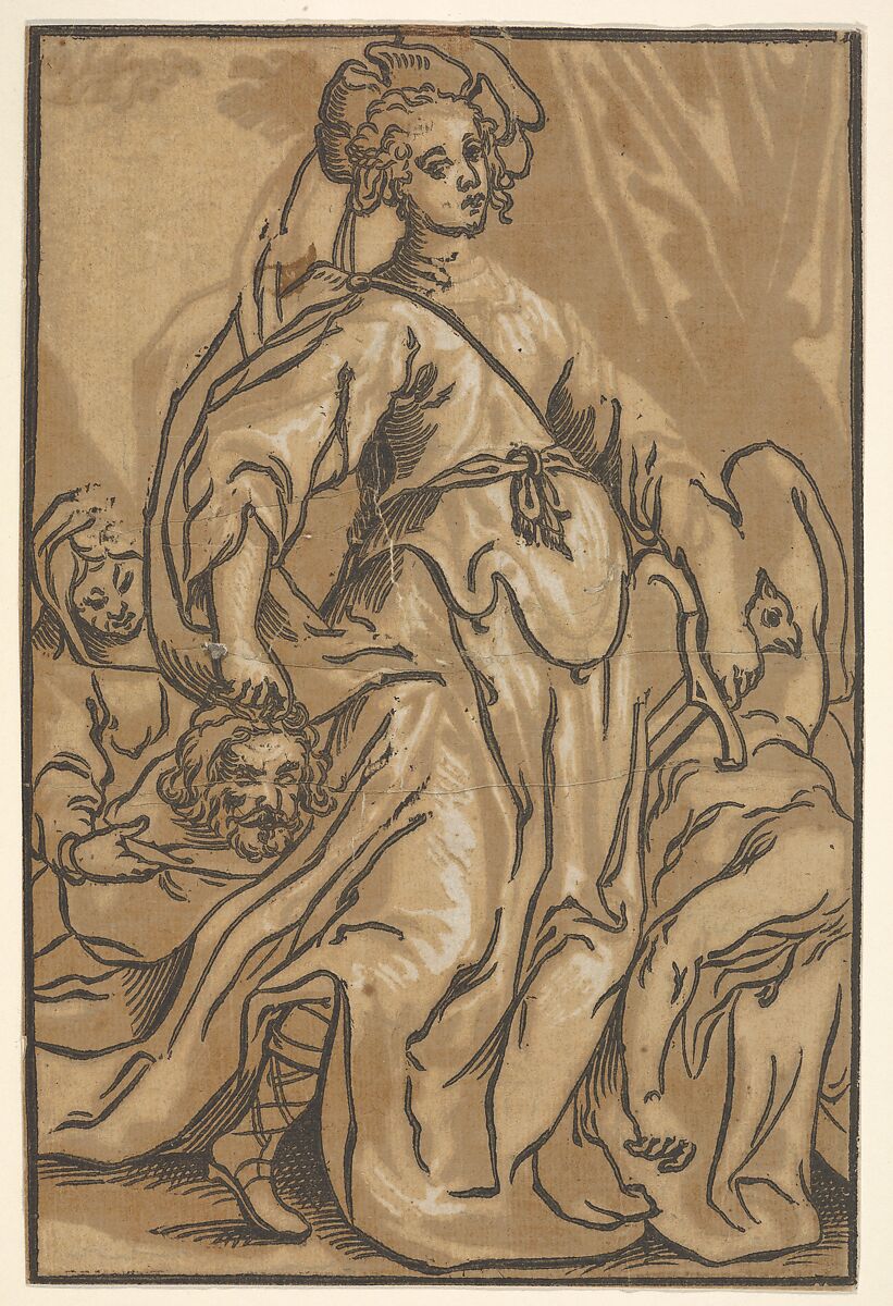 Judith, Ludolf Büsinck (German, Hanoversch Münden 1599 or 1602–1669 Hanoversch Münden), Chiaroscuro woodcut 