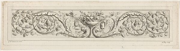 Design for a Frieze with Acanthus Scrolls and a Vase in the Center