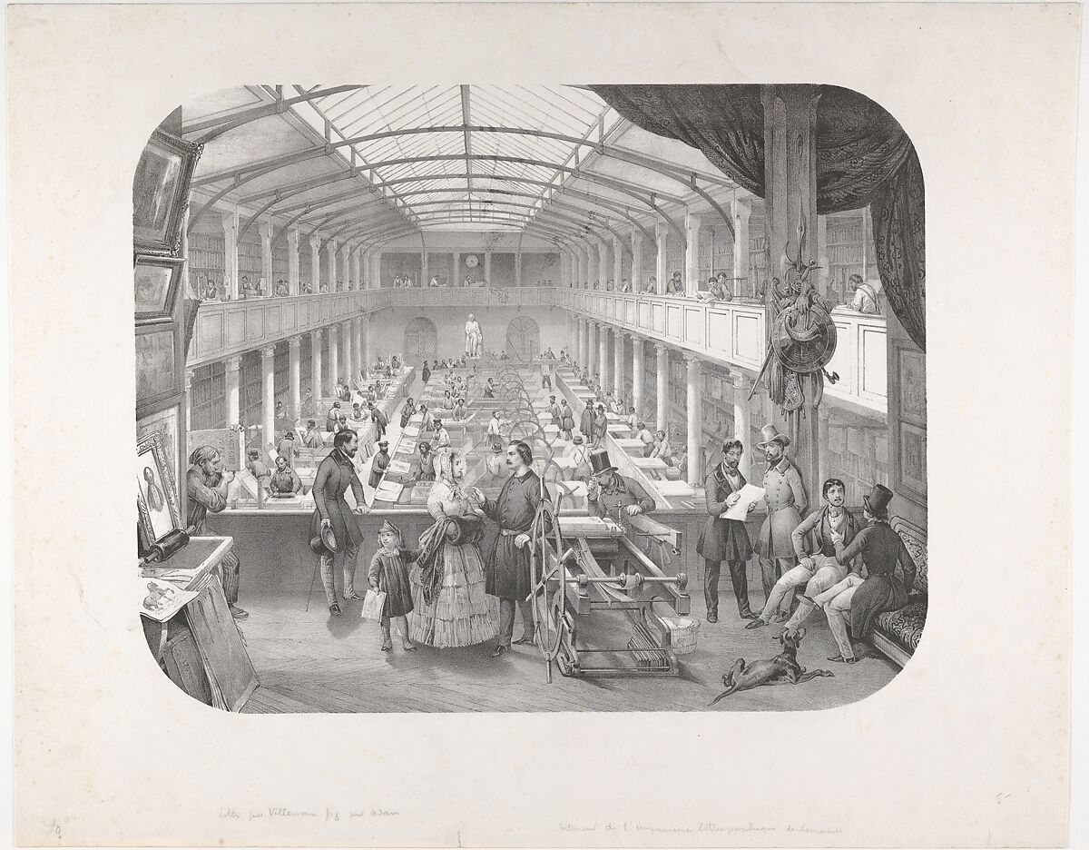 Interior of Lemercier's Lithographic Printing House, Victor Adam (French, 1801–1866), Lithograph 