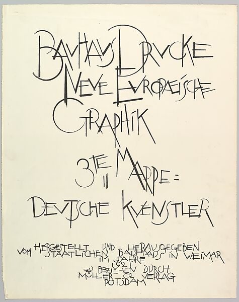 Bauhaus Portfolio III: Title Page, Lyonel Charles Feininger (American, New York 1871–1956 New York), Lithograph 