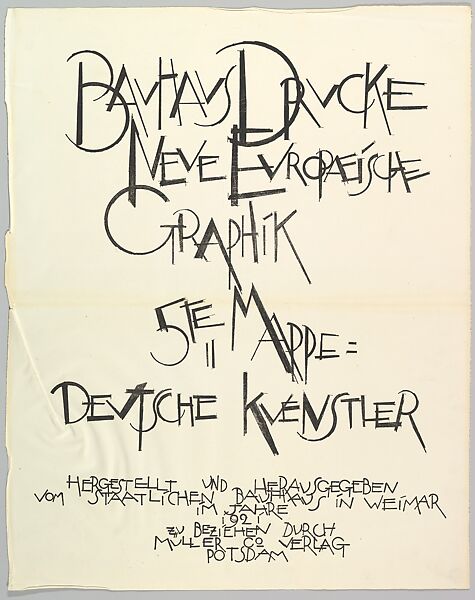 Bauhaus Portfolio V: Title Page, Lyonel Charles Feininger (American, New York 1871–1956 New York), Lithograph 