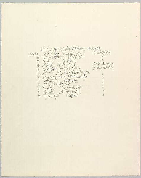 Bauhaus Portfolio IV: Table of Contents/Imprint, Lyonel Charles Feininger (American, New York 1871–1956 New York), Lithograph 
