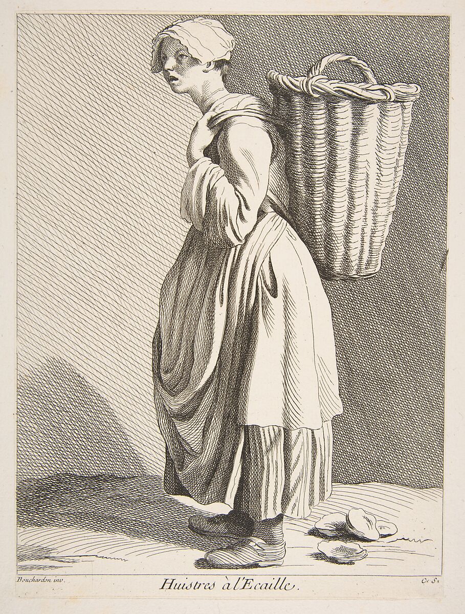 Oyster Seller, Anne Claude Philippe de Tubières, comte de Caylus (French, Paris 1692–1765 Paris), Etching with some engraving 