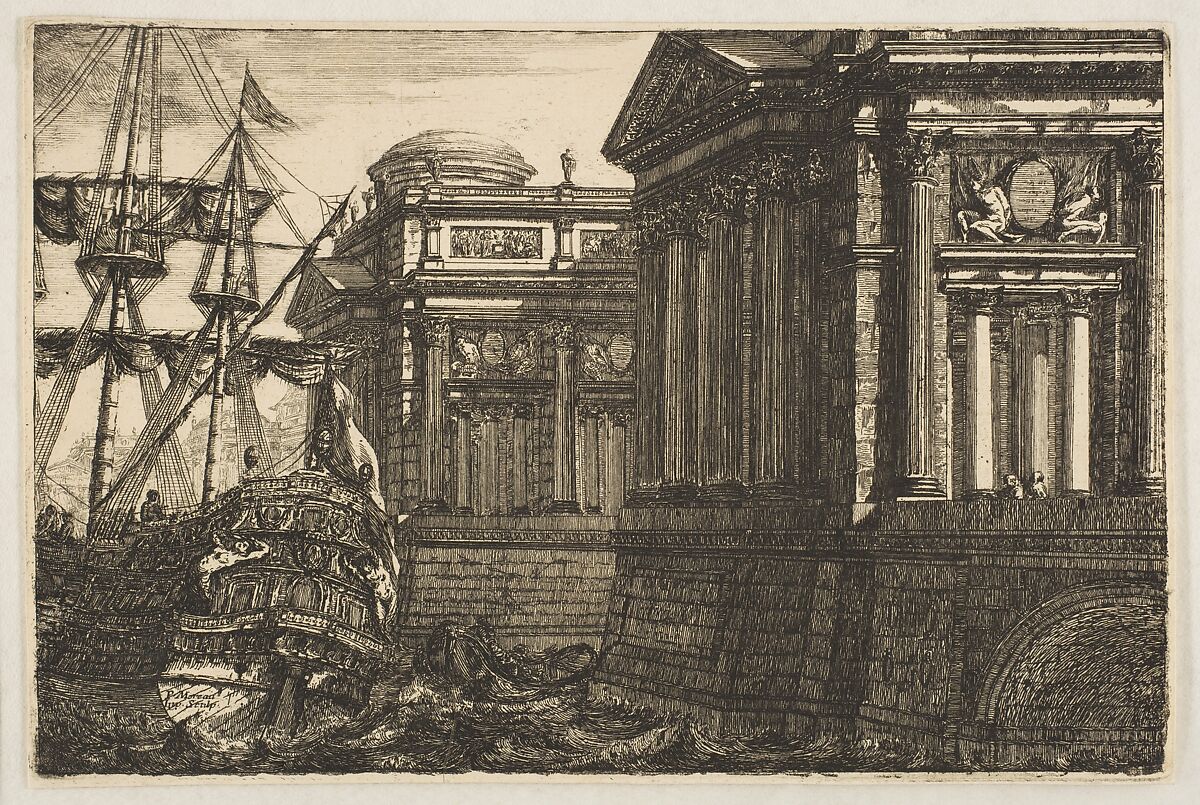 Port Scene, Pierre Moreau  French, Etching
