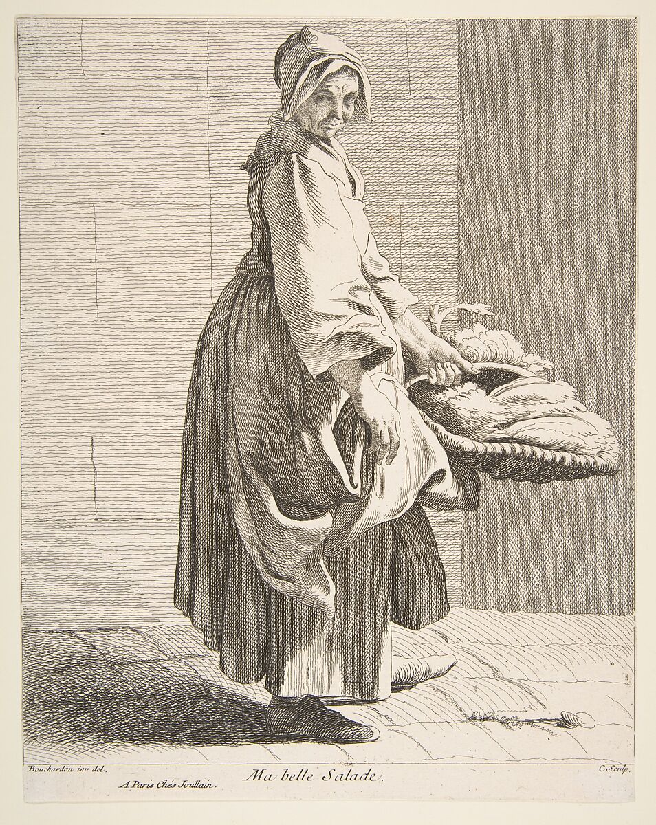 Lettuce Seller, Anne Claude Philippe de Tubières, comte de Caylus (French, Paris 1692–1765 Paris), Etching with some engraving 