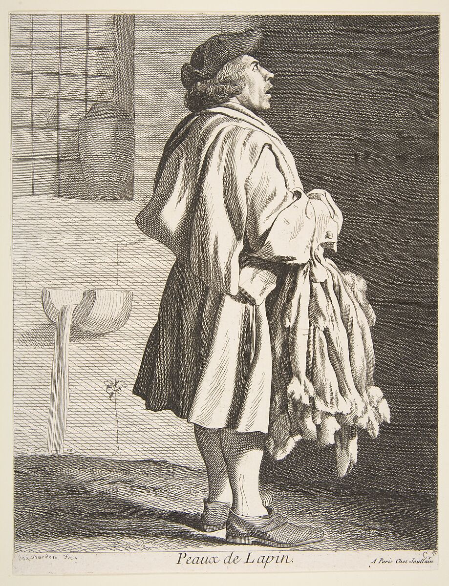 Rabbit Pelt Peddler, Anne Claude Philippe de Tubières, comte de Caylus (French, Paris 1692–1765 Paris), Etching with some engraving 