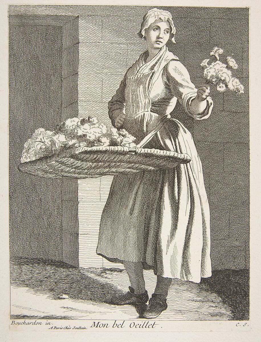 Flower Vendor, Anne Claude Philippe de Tubières, comte de Caylus (French, Paris 1692–1765 Paris), Etching with some engraving 
