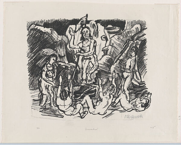 Resurrection, Oskar Kokoschka (Austrian, Pöchlarn 1886–1980 Montreux), Lithograph 