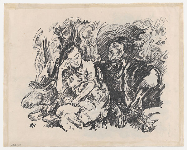 Rest on the Flight Into Egypt, Oskar Kokoschka (Austrian, Pöchlarn 1886–1980 Montreux), Lithograph 