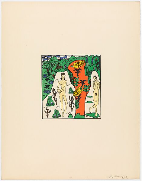 Das Mädchen Li und ich (The Girl Li and I) from the series Die Träumenden Knabe (The Dreaming Boys), Oskar Kokoschka (Austrian, Pöchlarn 1886–1980 Montreux), Color lithograph 