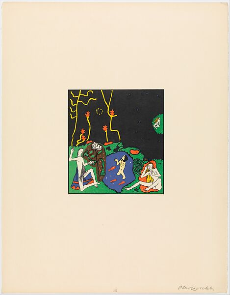 Die Erwachenden (The Awakening) from the series Die Träumenden Knabe (The Dreaming Boys), Oskar Kokoschka (Austrian, Pöchlarn 1886–1980 Montreux), Color lithograph 