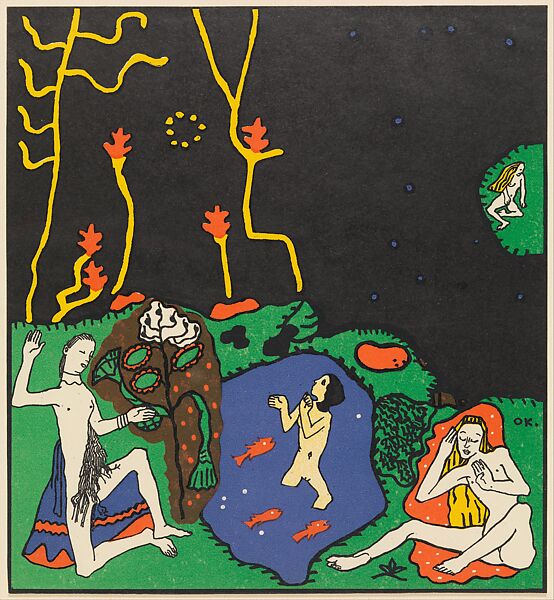 Die Erwachenden (The Awakening) from the series Die Träumenden Knabe (The Dreaming Boys), Oskar Kokoschka (Austrian, Pöchlarn 1886–1980 Montreux), Color lithograph