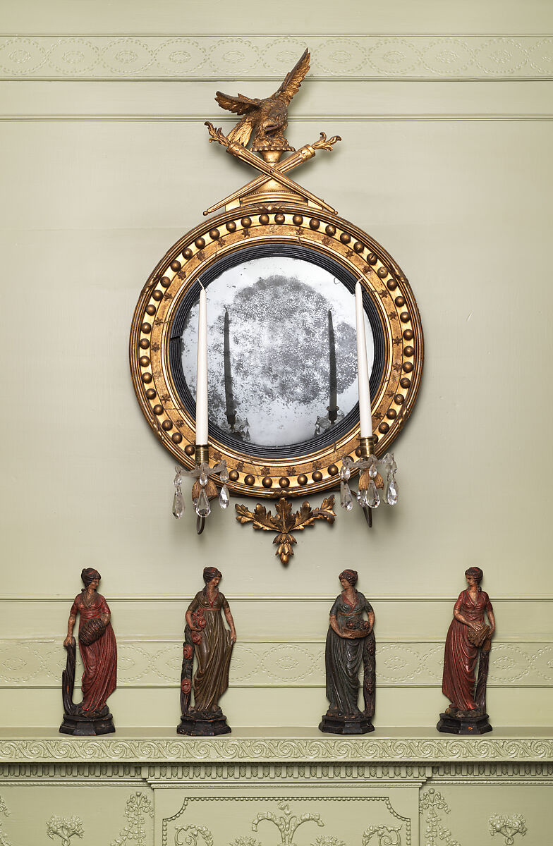 Girandole, Gilded gesso, glass with pine