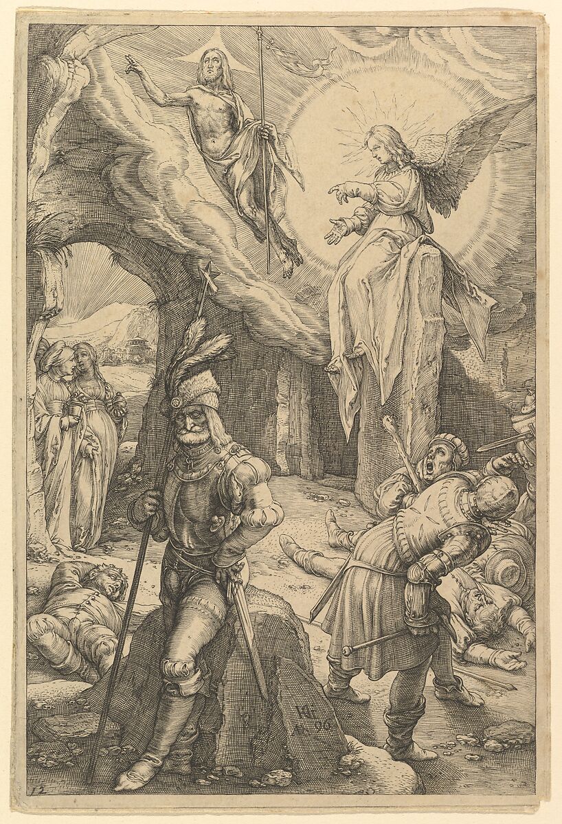 The Resurrection, from "The Passion of Christ", Hendrick Goltzius (Netherlandish, Mühlbracht 1558–1617 Haarlem), Engraving 