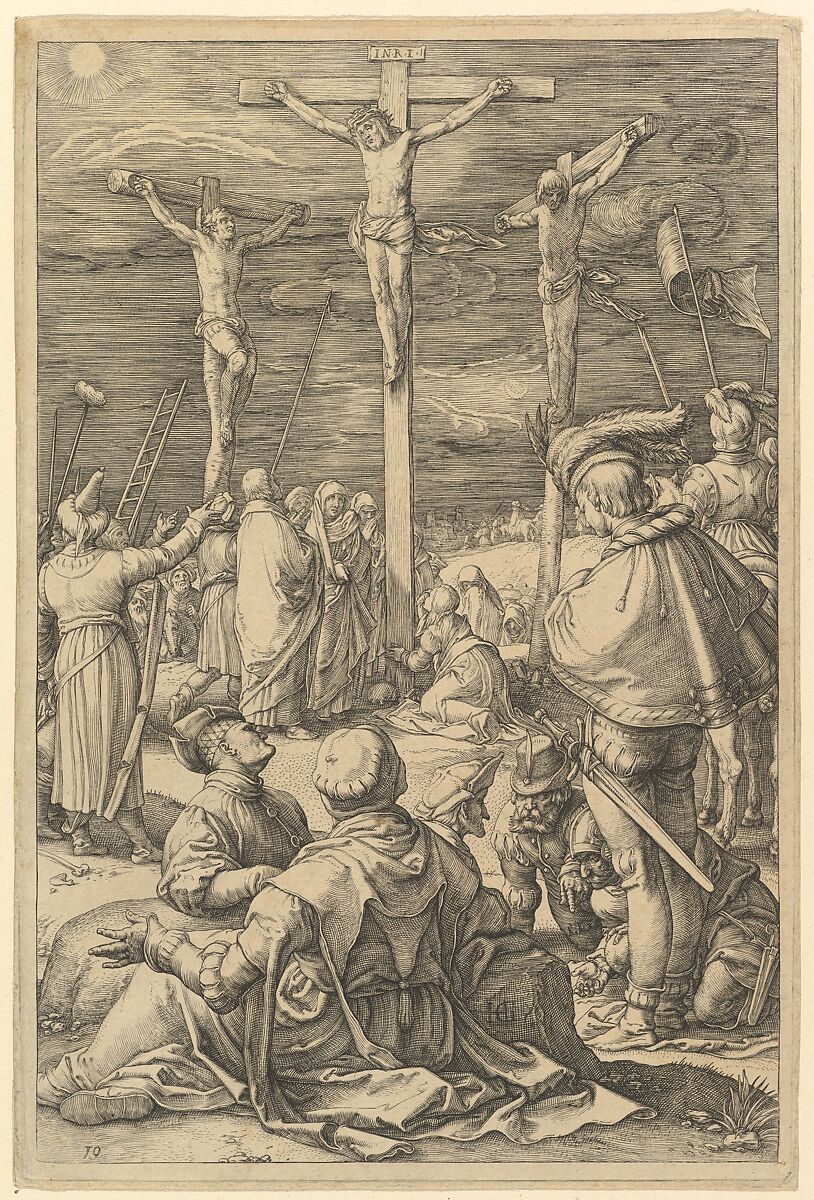 Christ on the Cross, from "The Passion of Christ", Hendrick Goltzius (Netherlandish, Mühlbracht 1558–1617 Haarlem), Engraving 