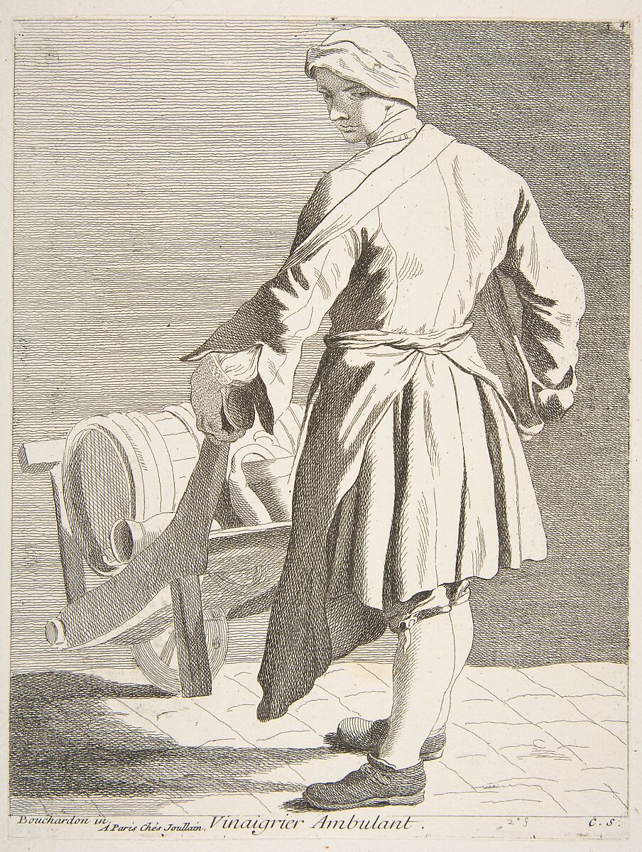 Wandering Vinegar Seller, Anne Claude Philippe de Tubières, comte de Caylus (French, Paris 1692–1765 Paris), Etching with some engraving 