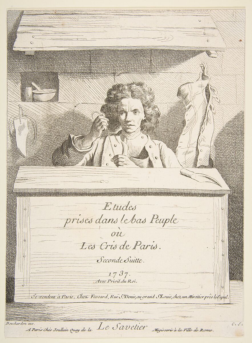 The Cobbler, After Edme Bouchardon (French, Chaumont 1698–1762 Paris), Etching with some engraving 