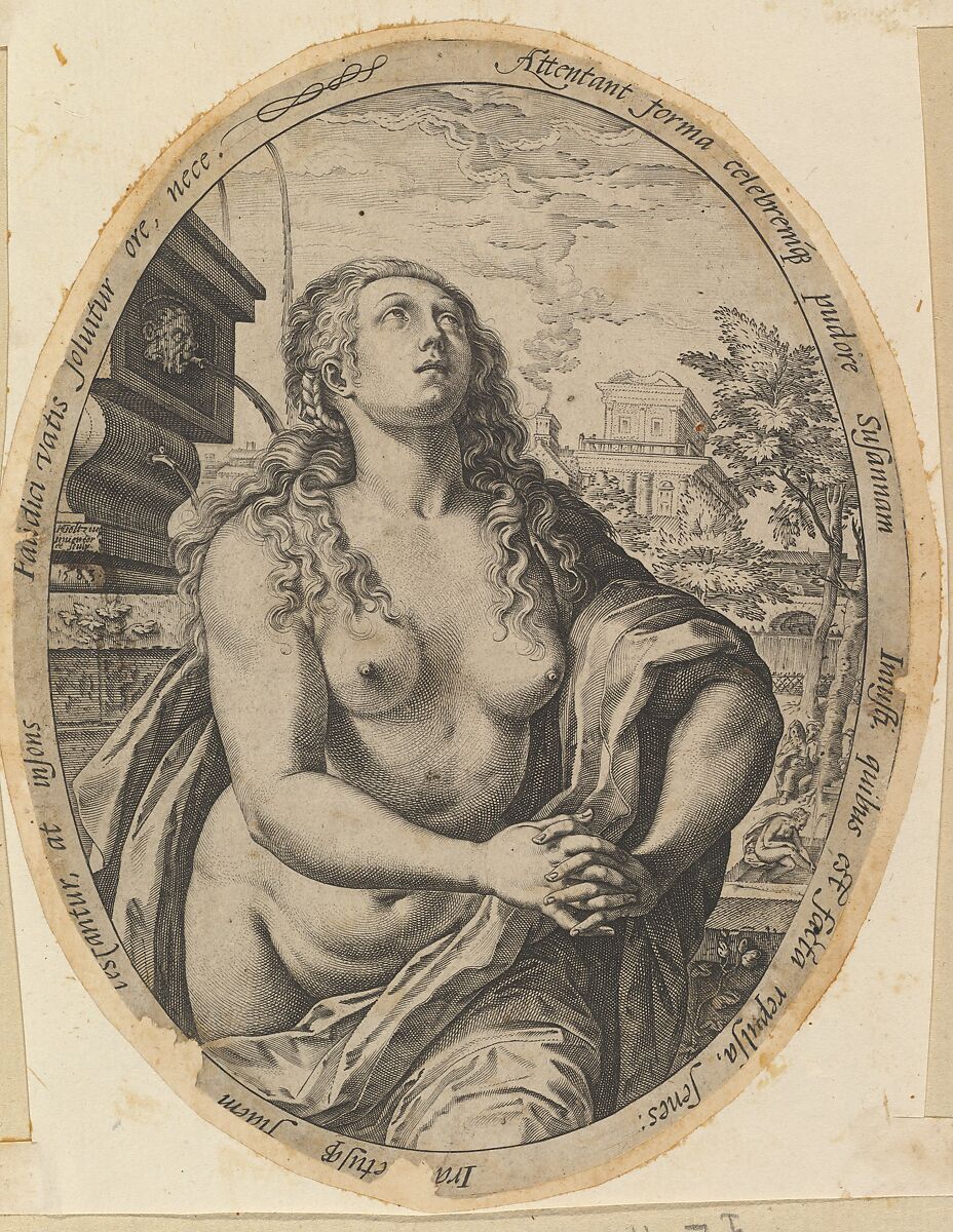 Susanna, Hendrick Goltzius (Netherlandish, Mühlbracht 1558–1617 Haarlem), Engraving; first state of two 