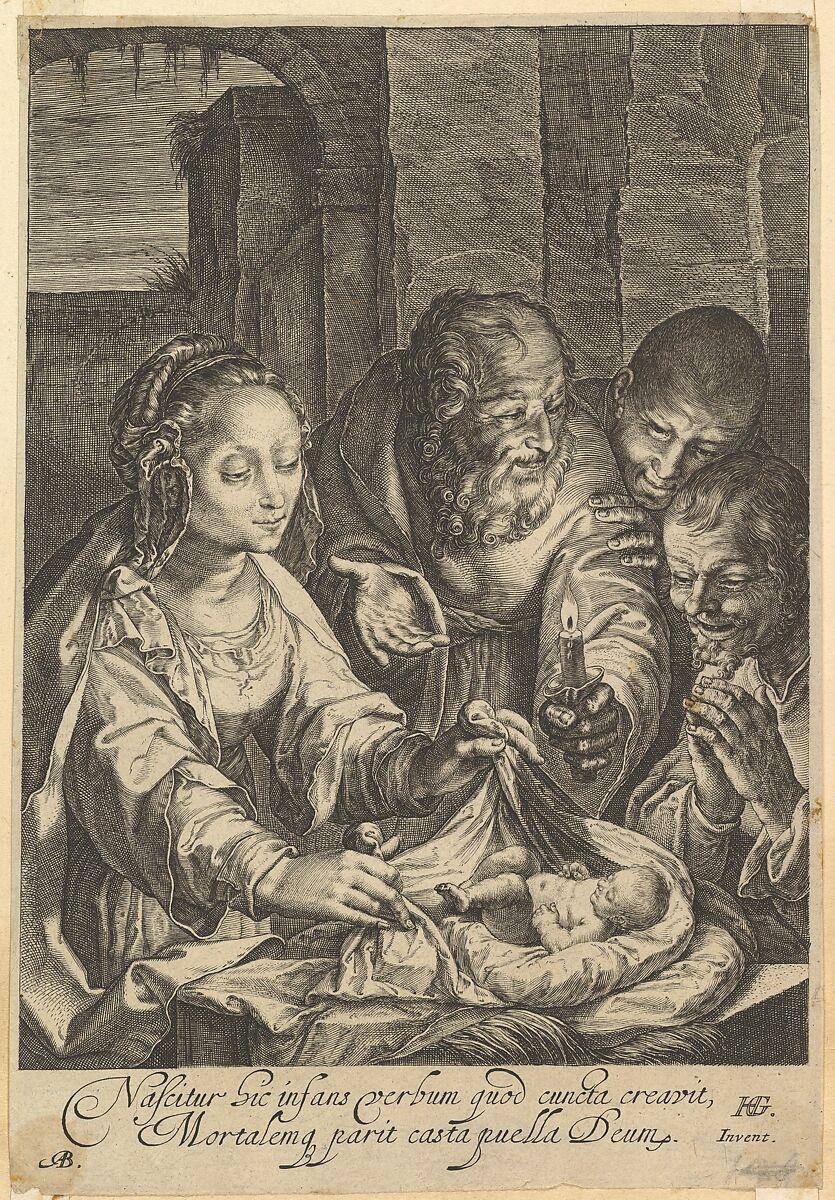 The Adoration of the Shepherds, Abraham Blooteling (Dutch, 1640–1690), Engraving 