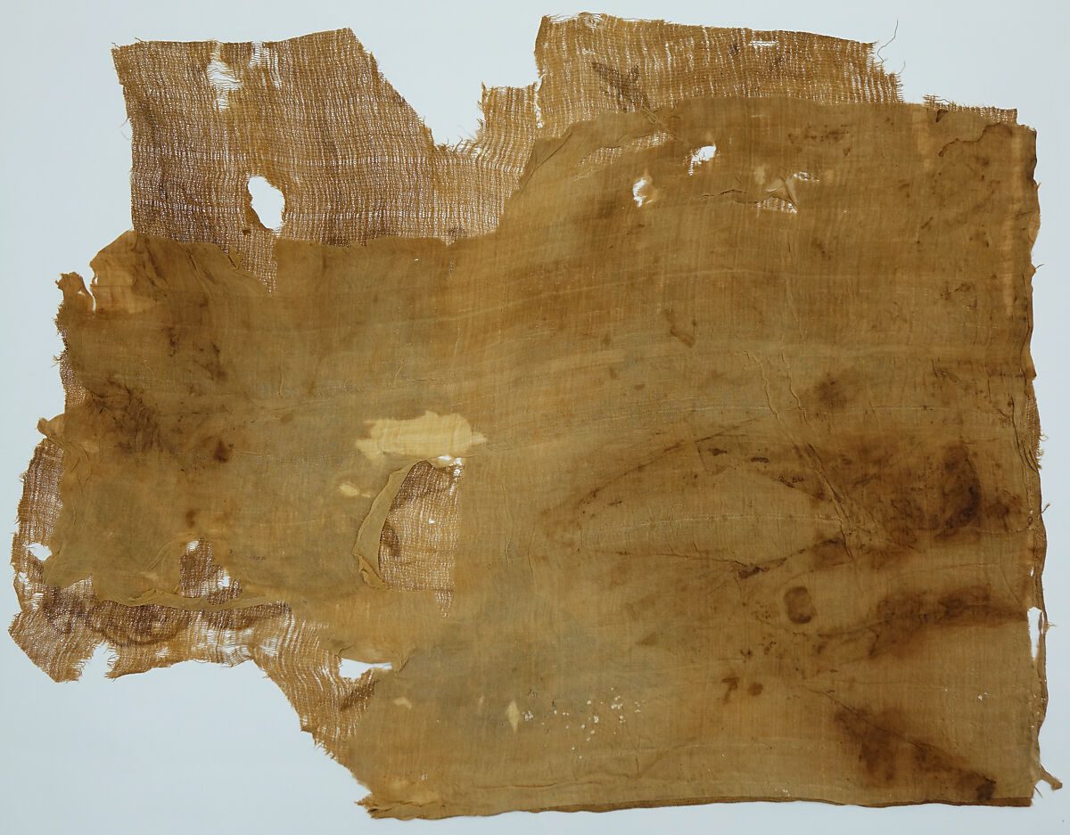 Textile fragment with peonies and butterflies, Silk complex gauze, ink and pigments, China