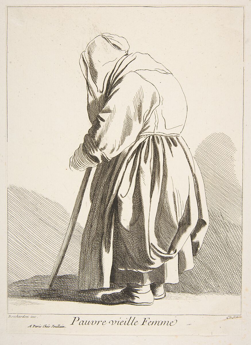 A Poor Old Woman, Anne Claude Philippe de Tubières, comte de Caylus (French, Paris 1692–1765 Paris), Etching with some engraving 