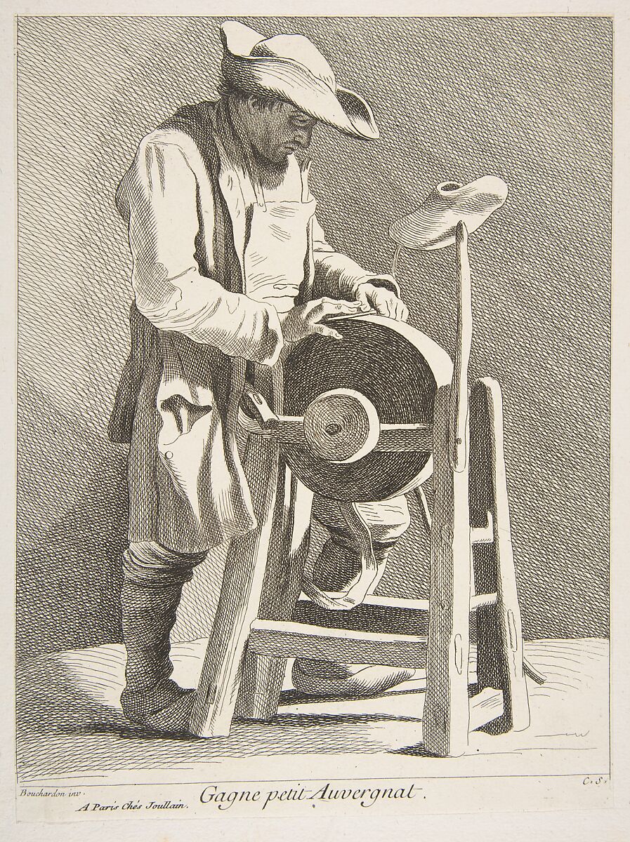 Knife Sharpener, Anne Claude Philippe de Tubières, comte de Caylus (French, Paris 1692–1765 Paris), Etching with some engraving 