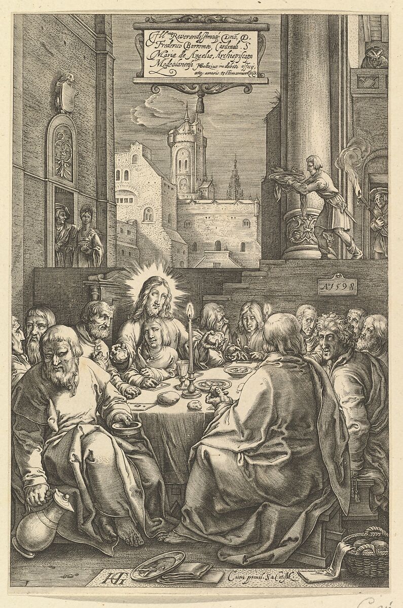 The Last Supper, from "The Passion of Christ", Anonymous, Engraving 