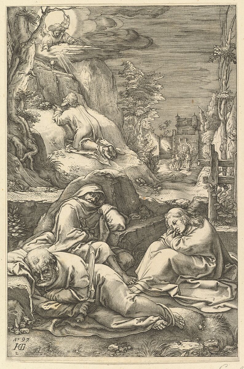 The Agony in the Garden, from "The Passion of Christ", Anonymous, Engraving 