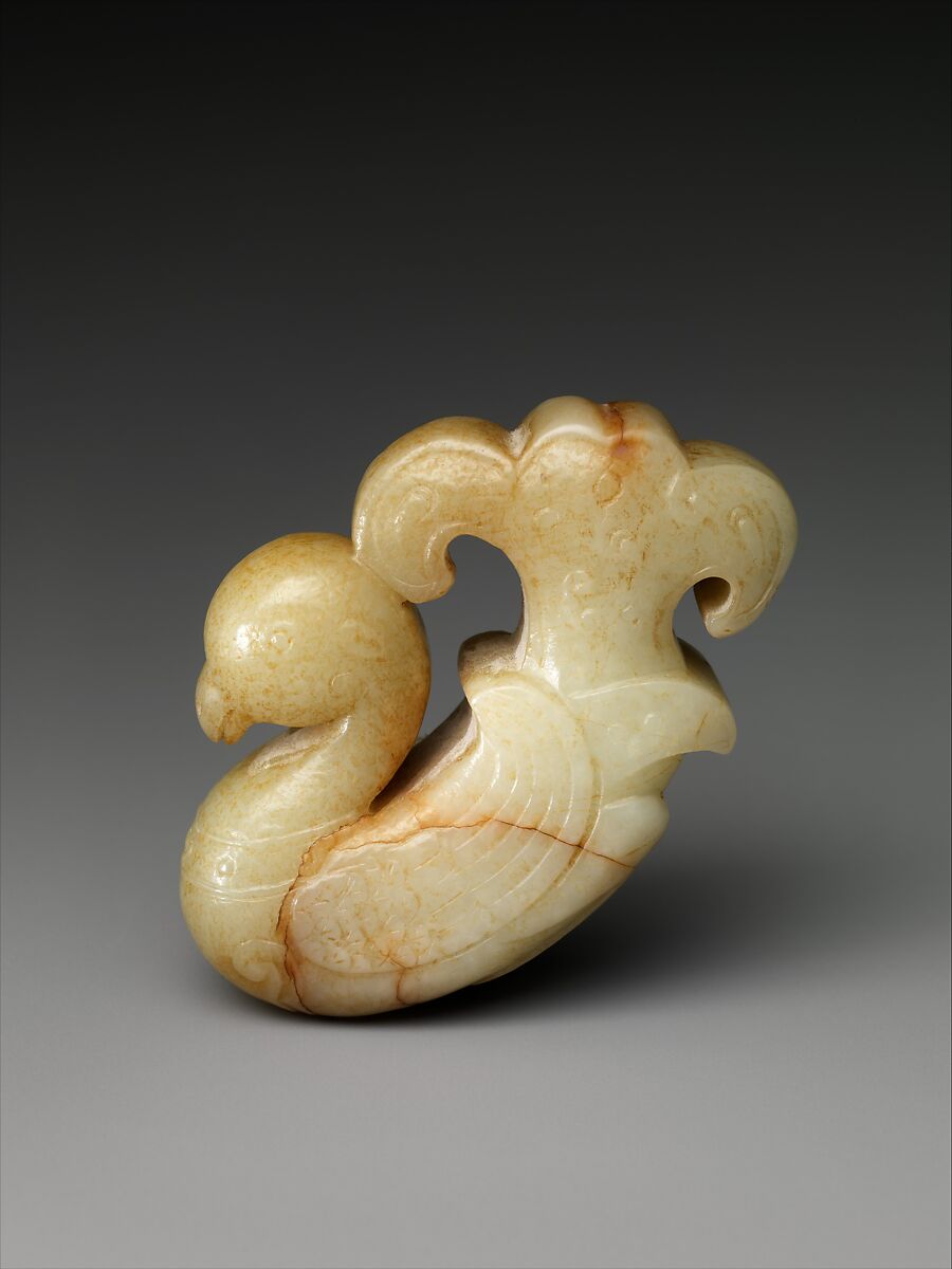 Fitting in the shape of a mythical bird, Jade (nephrite), China 