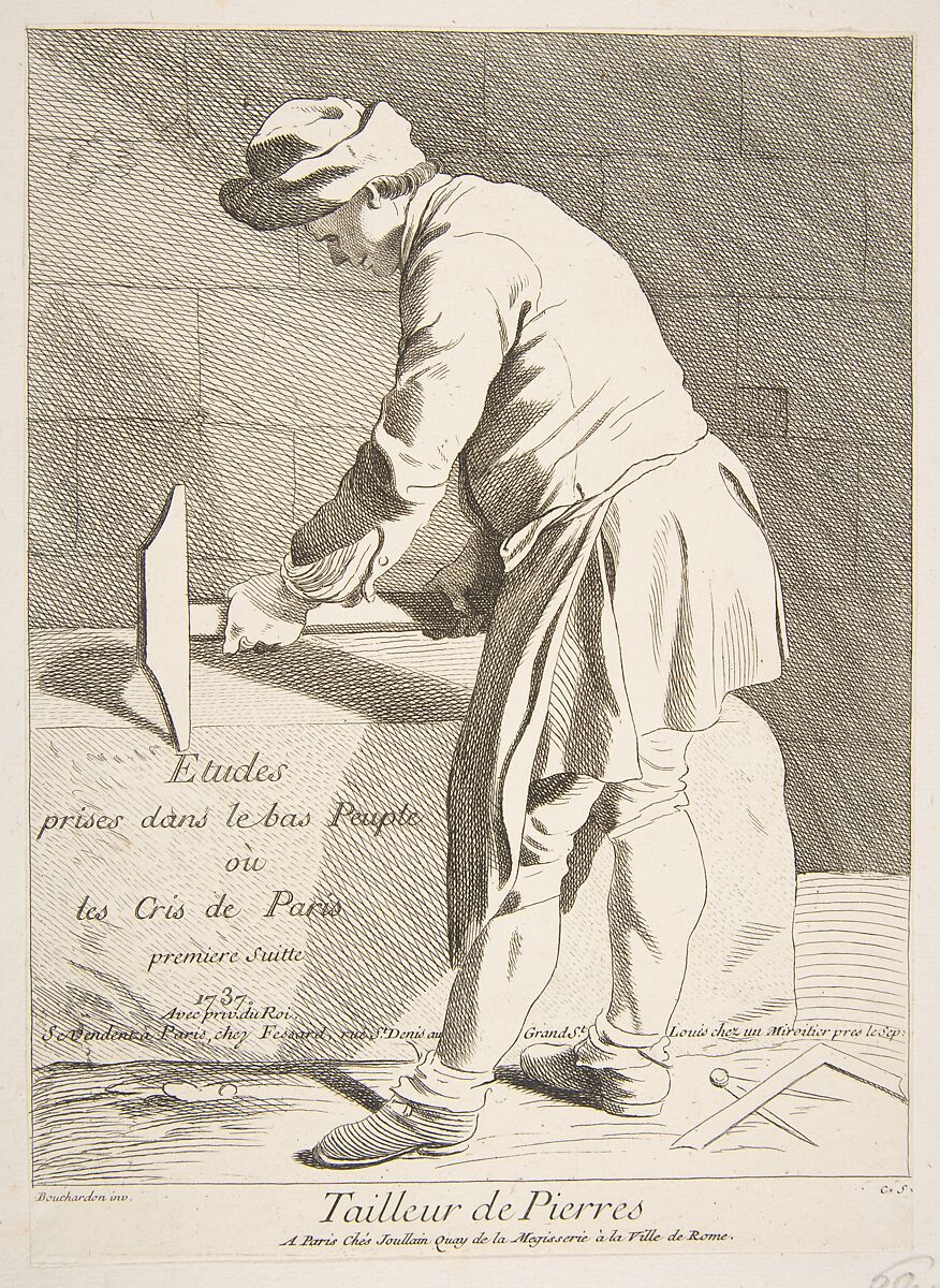 Stone Cutter, Anne Claude Philippe de Tubières, comte de Caylus (French, Paris 1692–1765 Paris), Etching with some engraving 