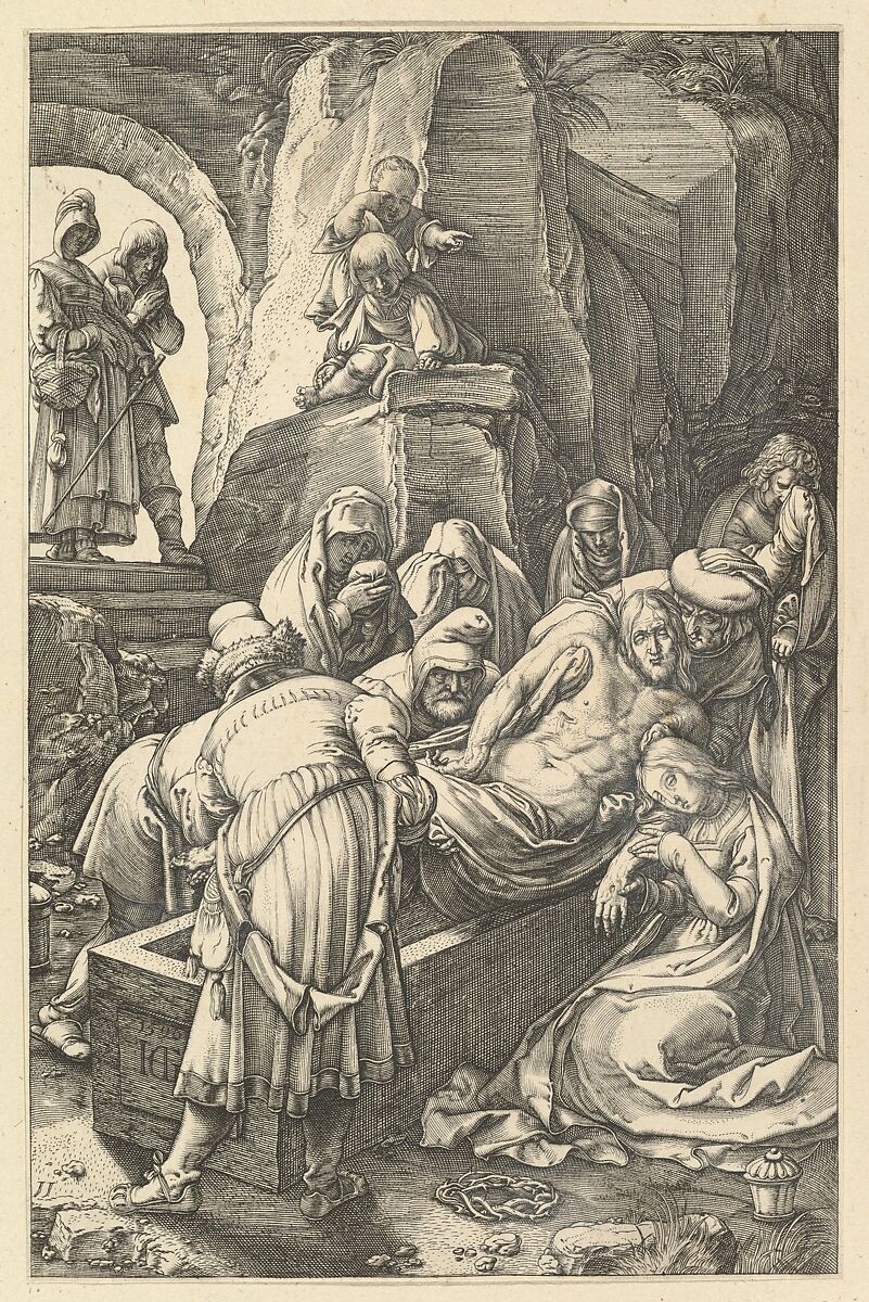 The Entombment, from "The Passion of Christ", Anonymous, Engraving 