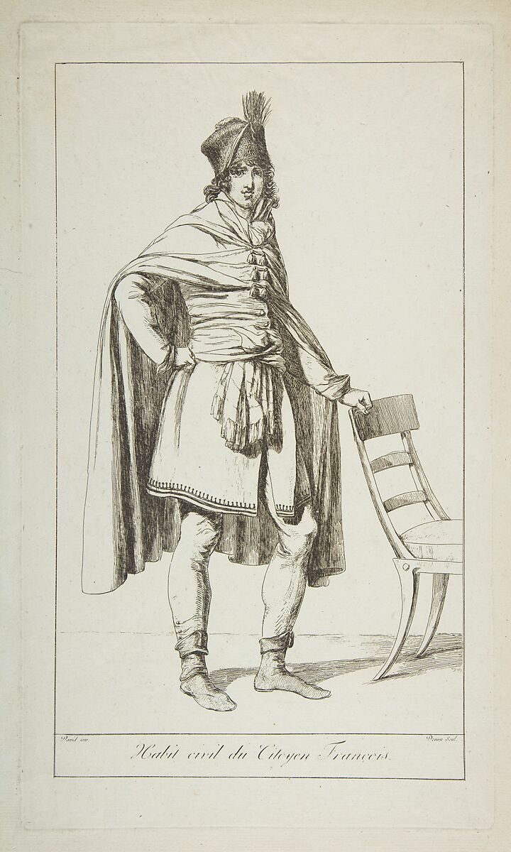 Civil Garb of the French Citizen, Jacques Louis David  French, Etching