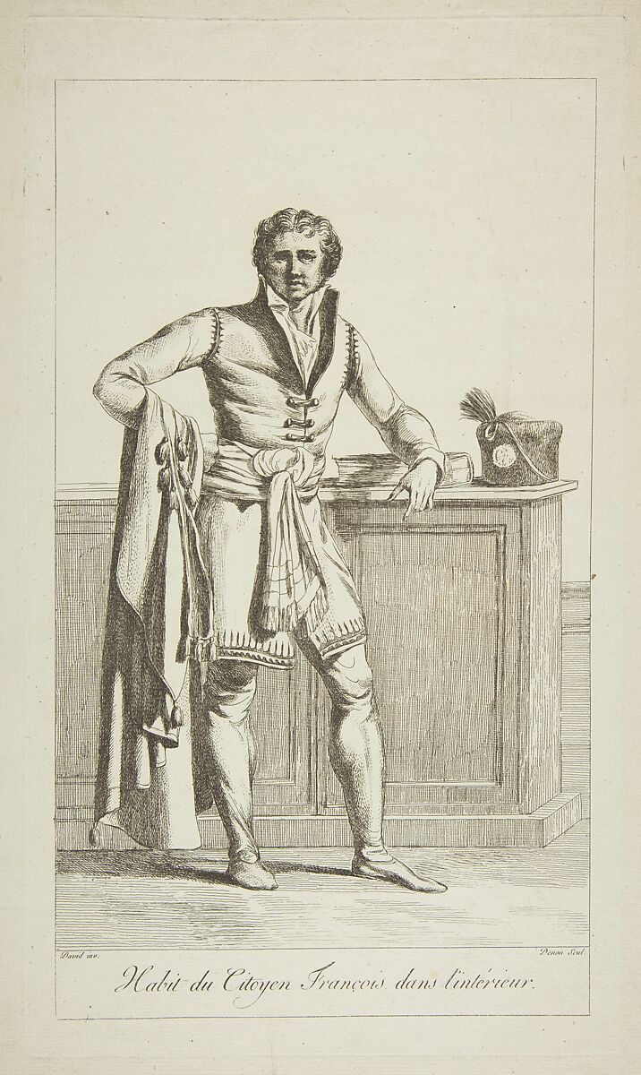 Inside Attire of the French Citizen, After Jacques Louis David (French, Paris 1748–1825 Brussels), Etching 