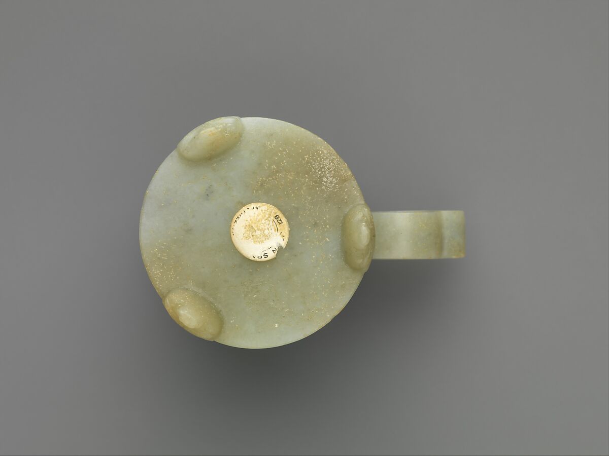 Archaic-style cup with ring handle, Jade (nephrite), China
