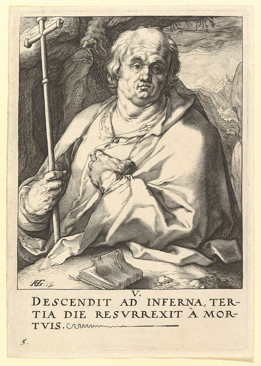 St. Philip, from Christ, the Apostles and St. Paul with the Creed, Hendrick Goltzius (Netherlandish, Mühlbracht 1558–1617 Haarlem), Engraving 