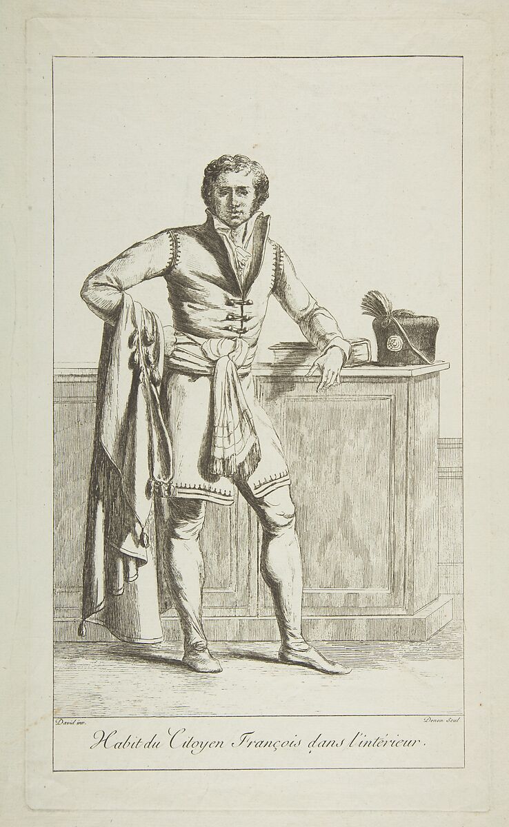 Inside Attire of the French Citizen, After Jacques Louis David (French, Paris 1748–1825 Brussels), Etching with some aquatint 