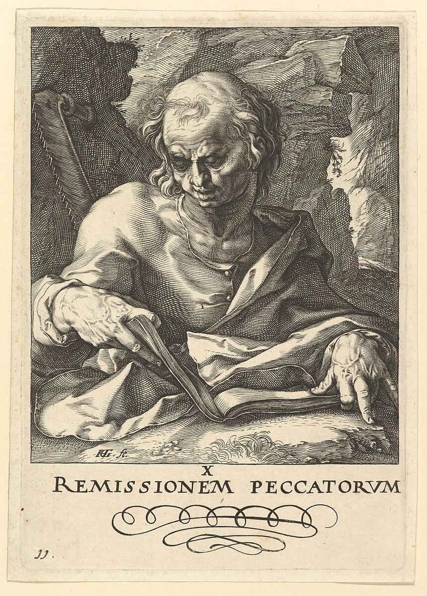 St. Simon, from Christ, the Apostles and St. Paul with the Creed, Hendrick Goltzius (Netherlandish, Mühlbracht 1558–1617 Haarlem), Engraving 
