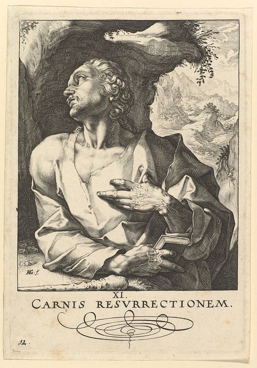 St. Jude Thaddaeus, from Christ, the Apostles and St. Paul with the Creed, Hendrick Goltzius (Netherlandish, Mühlbracht 1558–1617 Haarlem), Engraving 
