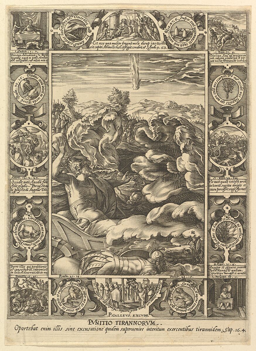 Punitio Tirannorum, from "Allegories of the Christian Faith, from Christian and Profane Allegories", Hendrick Goltzius (Netherlandish, Mühlbracht 1558–1617 Haarlem), Engraving 